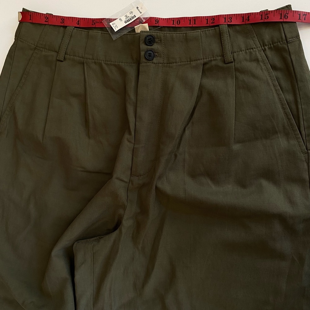 NWT 🫒 Madewell Harlow Wide-Leg Pants, Full Length, Linen Blend, Olive Green, 12 - Picture 8 of 16